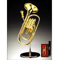 Gold Brass Tuba Miniature with Stand & Case 3.5"H